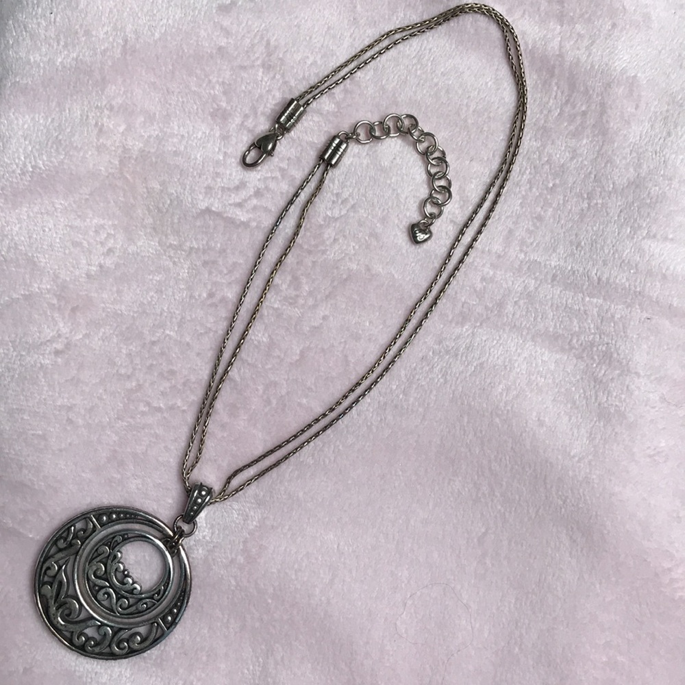 Brighton Silver Tone Necklace With Round Medallion